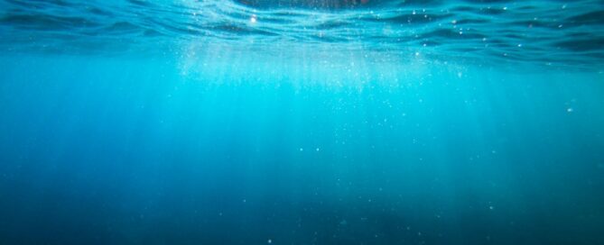 sunlight shining through the water
