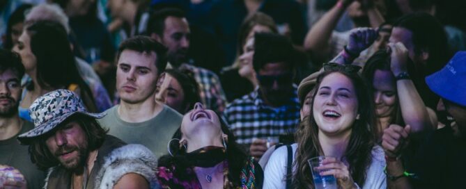 a group of people in a crowd