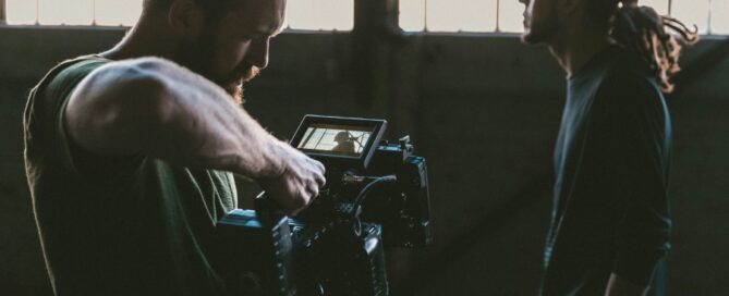 a man holding a camera