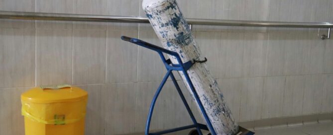 a large cylinder on a cart