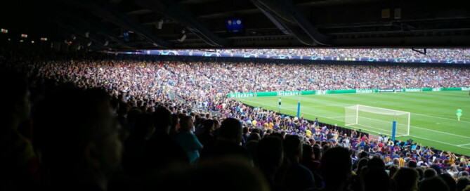 a large crowd of people in a stadium