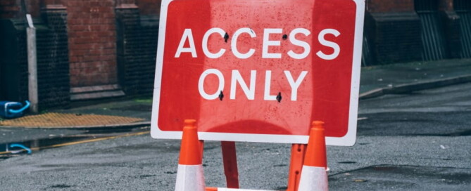 a sign on the street