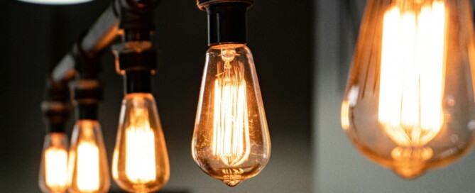 a row of light bulbs